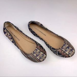 NEW Lucky Brand Emmie Woven Ballet Flats